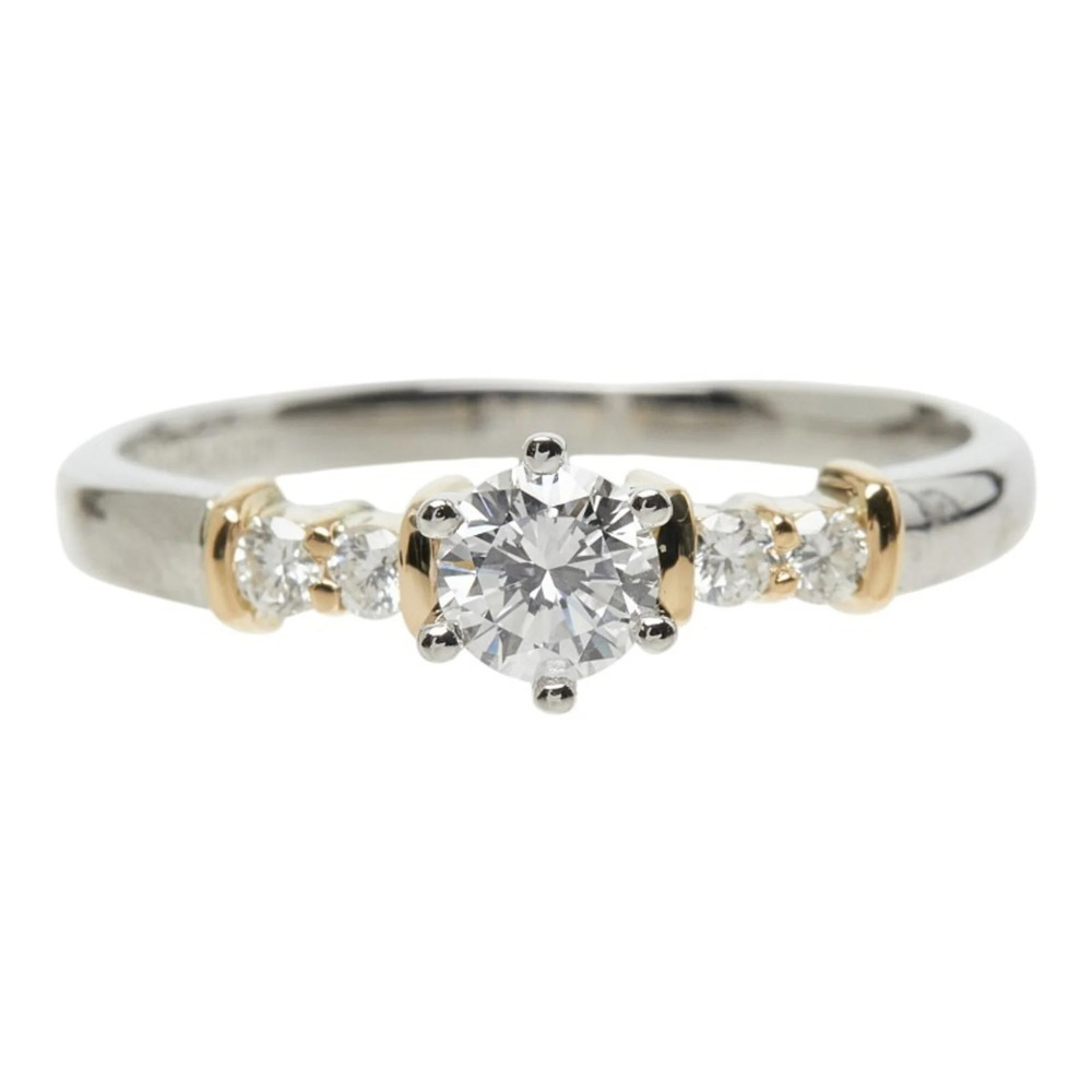 Seiko Diamond Pt900 Platinum 18KYG Yellow Gold Engagement Ring with 0.25ct an...